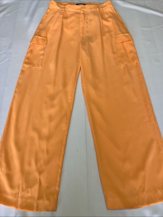 Dkny Pants - DKNY Wide Leg Cargo Pants in Bright  Orange